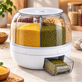 Grain Storage Container Airtight Compartment Lid Stackable
