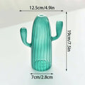 Ribbed Glass Cactus Vase for Flowers and Decorative Stems - product view 1