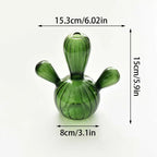 Ribbed Glass Cactus Vase for Flowers and Decorative Stems - product view 14