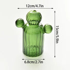 Ribbed Glass Cactus Vase for Flowers and Decorative Stems - product view 15