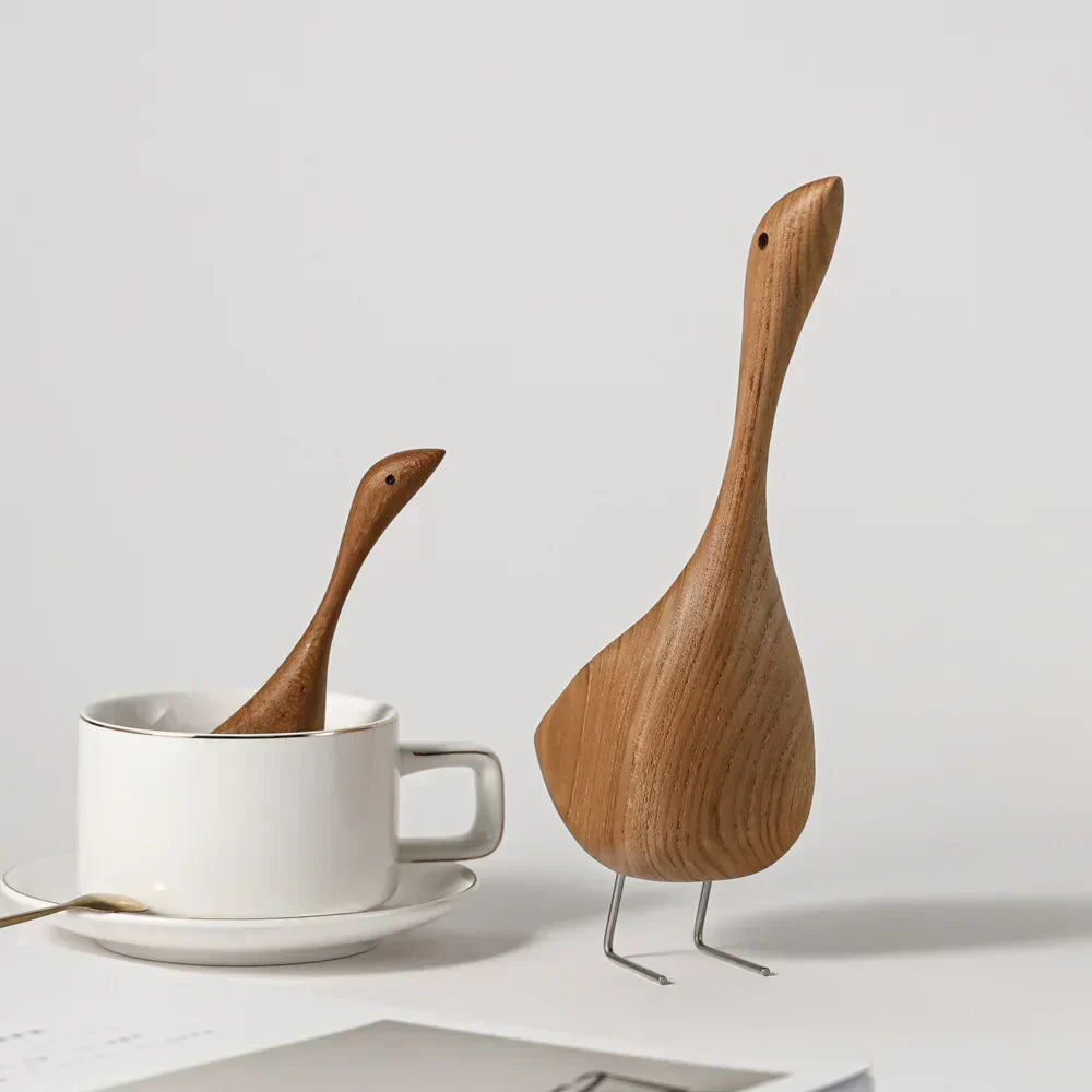 Teak Wood Goose Ornament