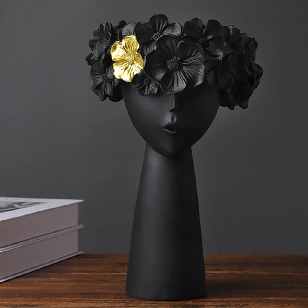 Classical Head Resin Flower Vase