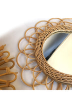 Round Rattan Decorative Wall Mirror, 40 cm