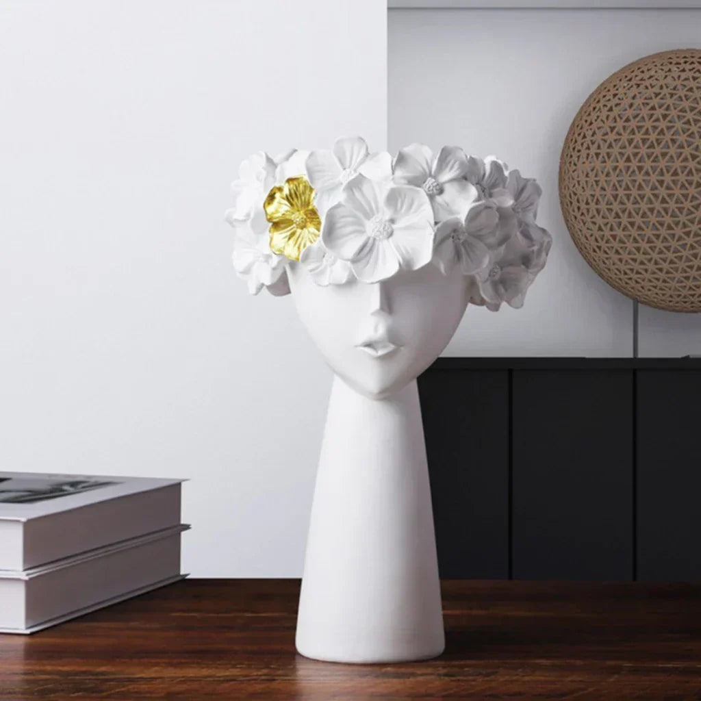 Classical Head Resin Flower Vase