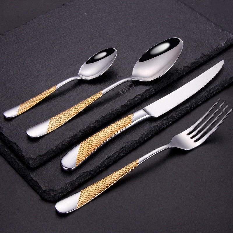Diagonal Texture Cutlery Set – product image 2
