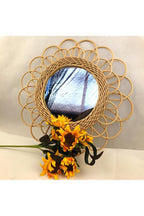 Round Rattan Decorative Wall Mirror, 40 cm