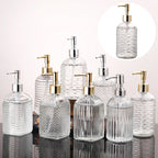 Textured Glass Pump Soap Dispenser, 400 mL – product image 2
