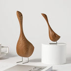 Teak Wood Goose Ornament