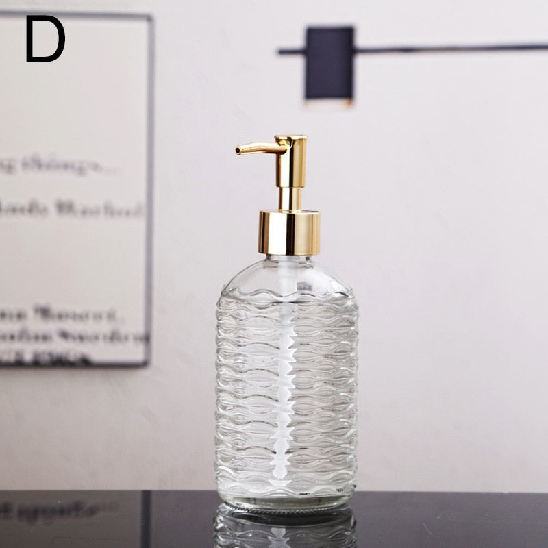 Textured Glass Pump Soap Dispenser, 400 mL – product image 9