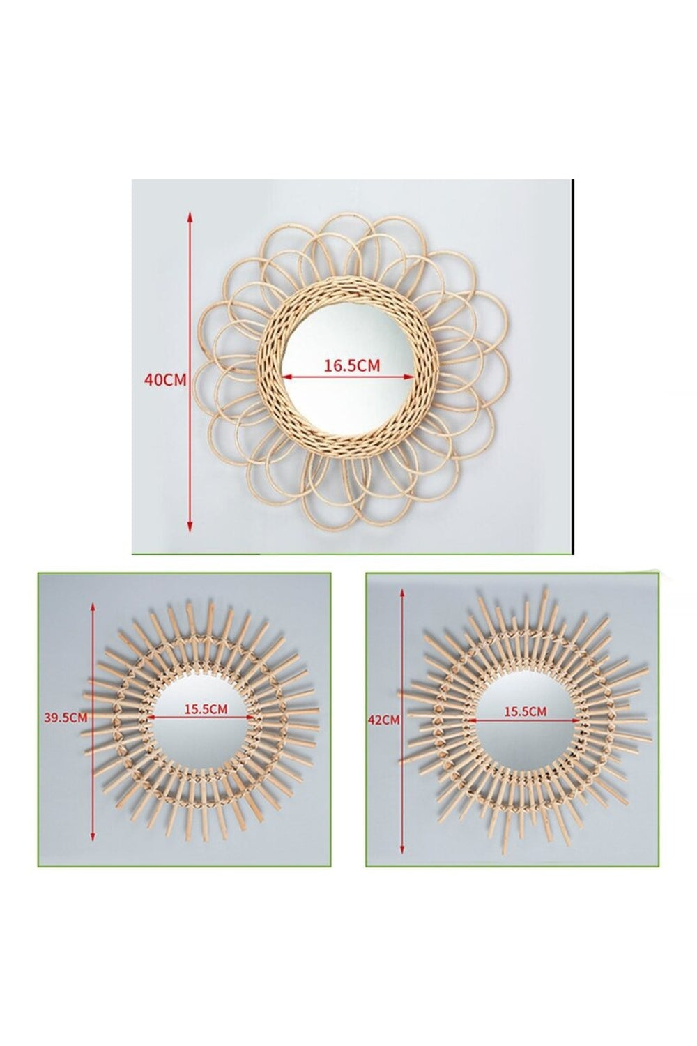 Rattan Sunburst Wall Mirror