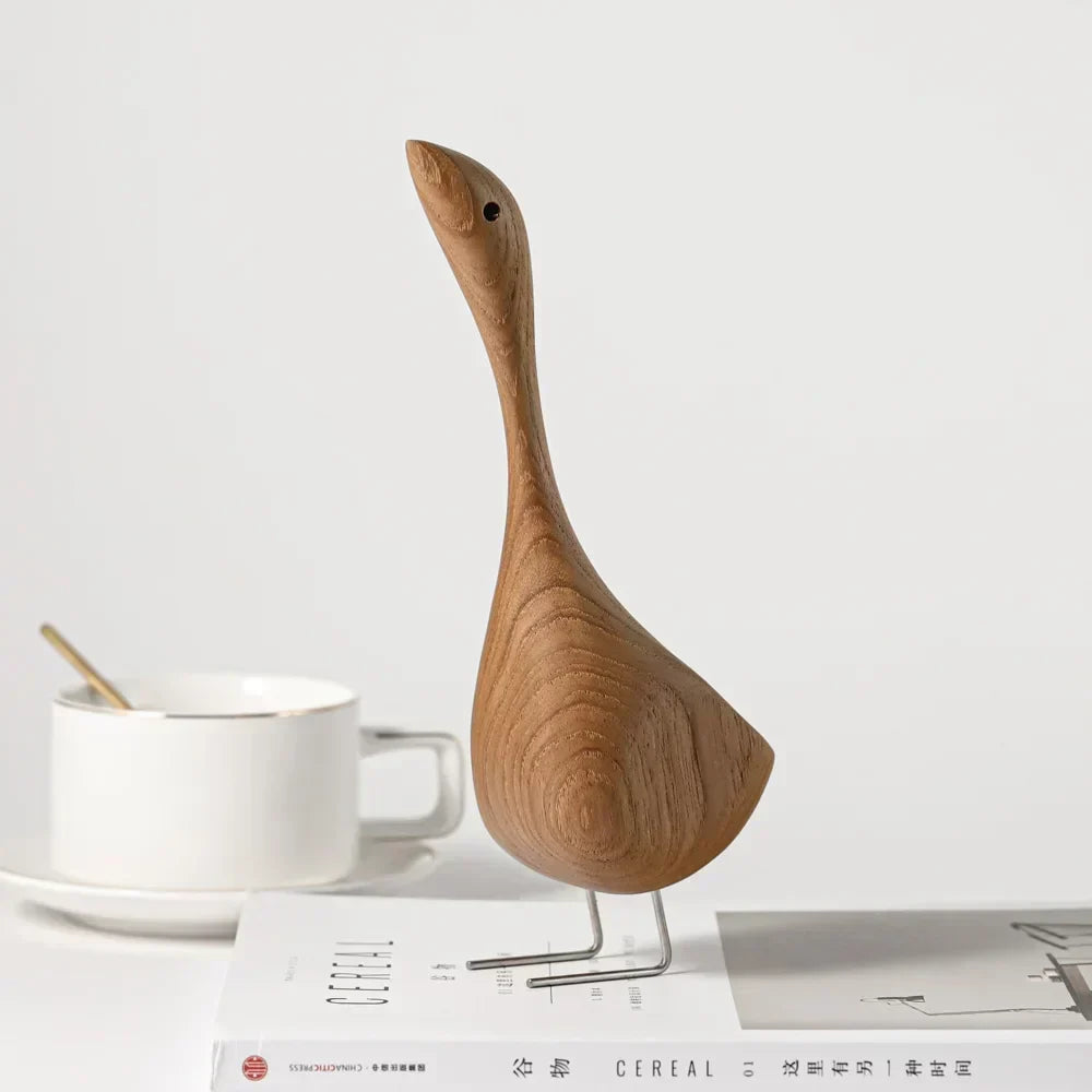 Teak Wood Goose Ornament