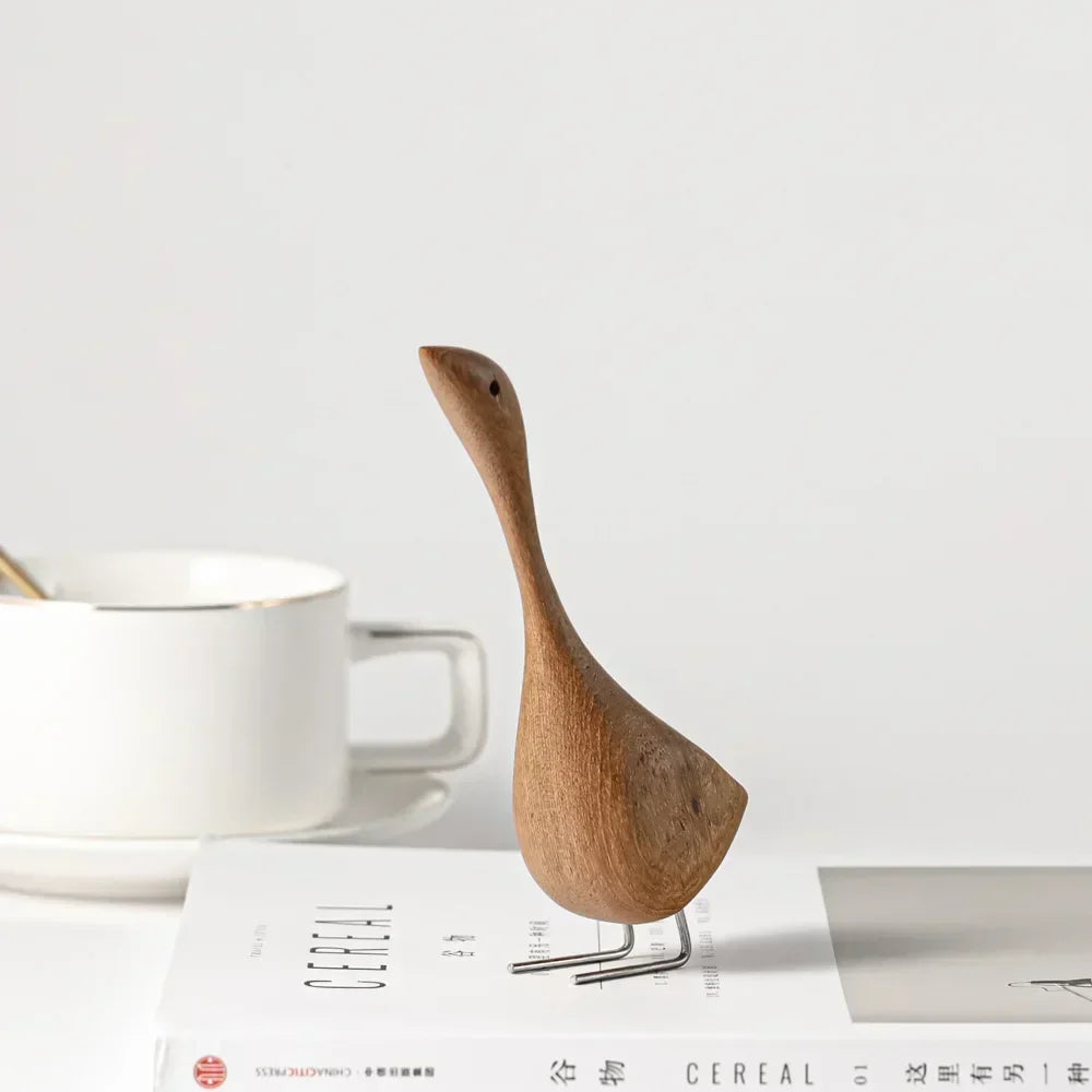 Teak Wood Goose Ornament