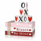 Wooden Valentine Book Stack, Decorative Tabletop Display — product view 1