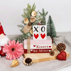 Wooden Valentine Book Stack, Decorative Tabletop Display — product view 6