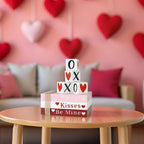 Wooden Valentine Book Stack, Decorative Tabletop Display — product view 8