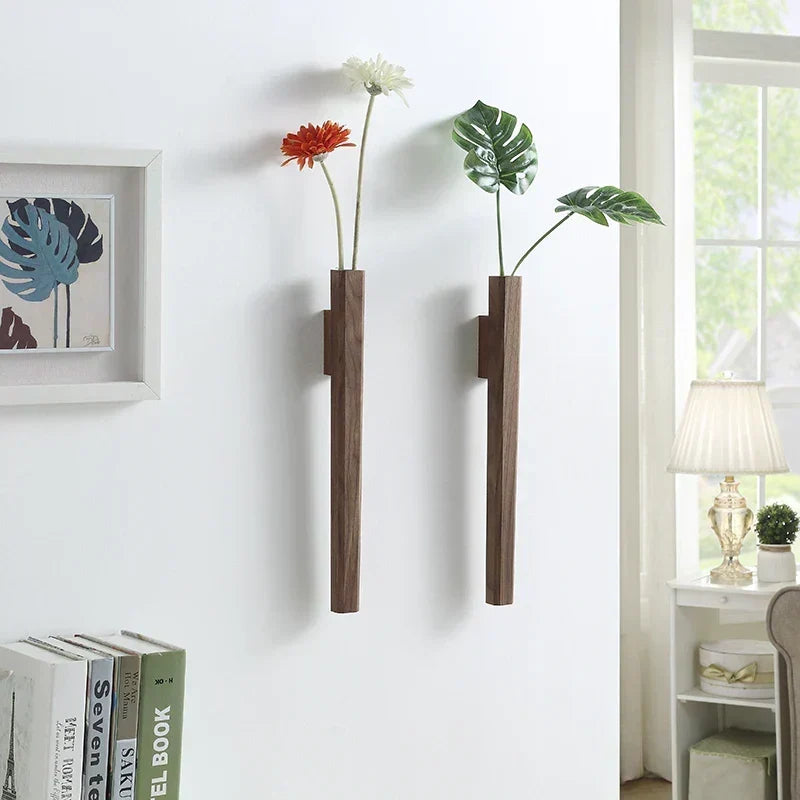 Solid Wood Wall Bud Vase