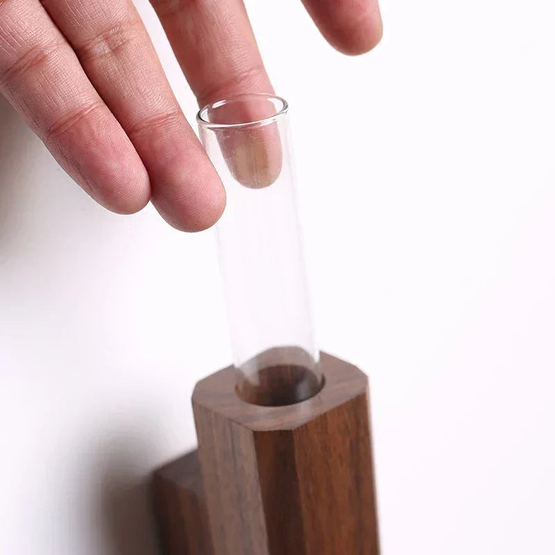 Solid Wood Wall Bud Vase