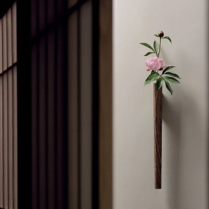 Solid Wood Wall Bud Vase