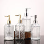Textured Glass Pump Soap Dispenser, 400 mL – product image 5