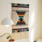 Geometric Woven Wall Hanging with Tassels