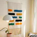 Geometric Woven Wall Hanging with Tassels
