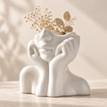 Handmade Decorative Vase Unique Face Sculpted Decor