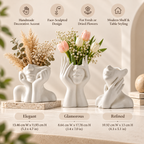Handmade Decorative Vase Unique Face Sculpted Decor