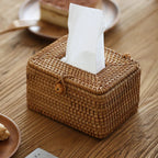 Handwoven Rattan Tissue Box Cover with Lid - product view 1