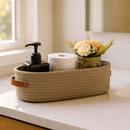 Woven-Look Storage Basket with Carry Handles - product view 1