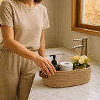 Woven-Look Storage Basket with Carry Handles - product view 7