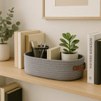 Woven-Look Storage Basket with Carry Handles - product view 5