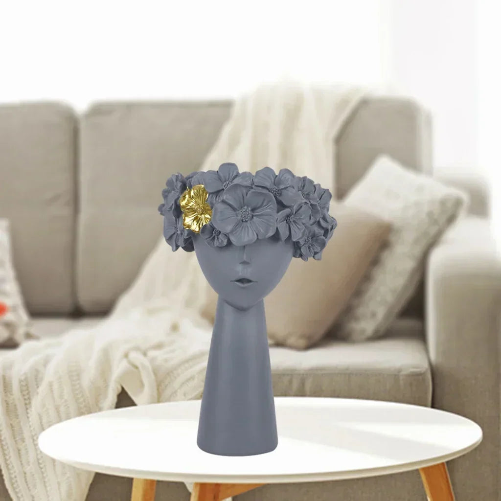 Classical Head Resin Flower Vase