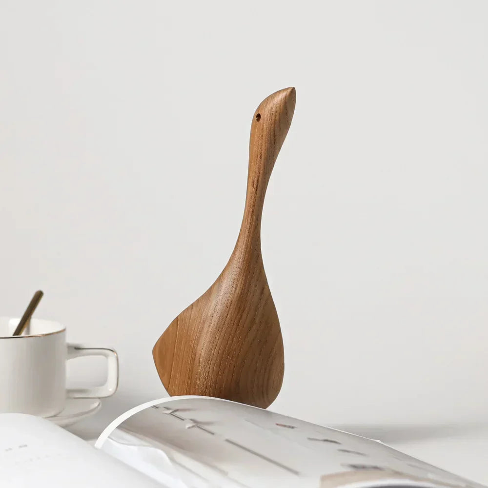 Teak Wood Goose Ornament