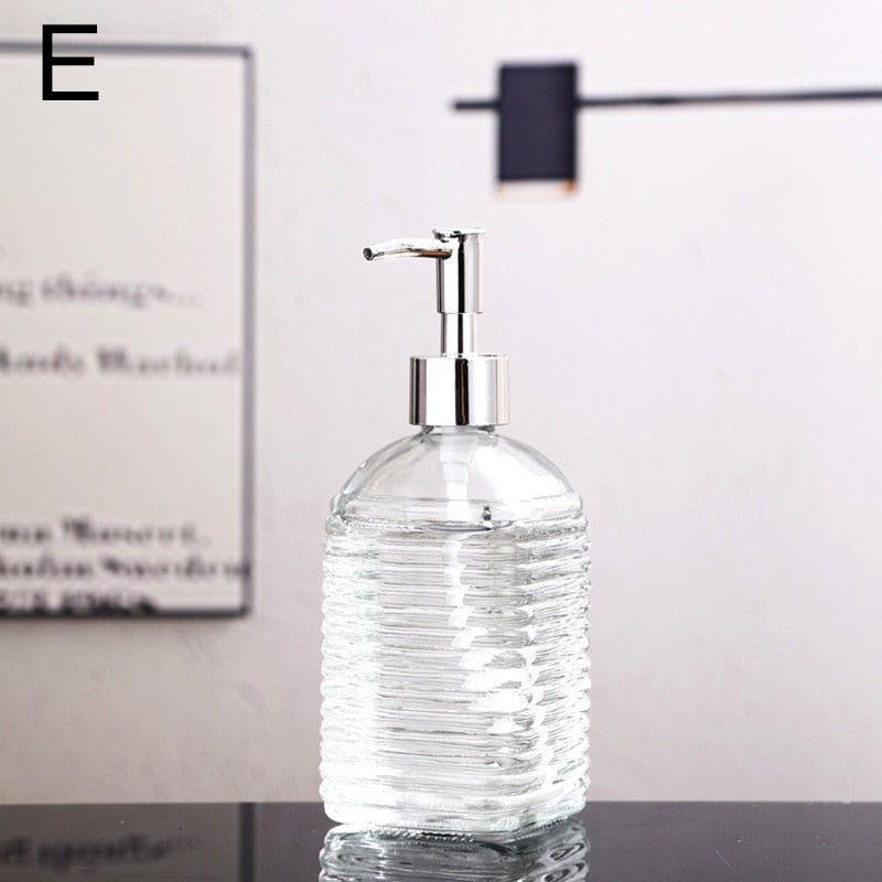 Textured Glass Pump Soap Dispenser, 400 mL – product image 10