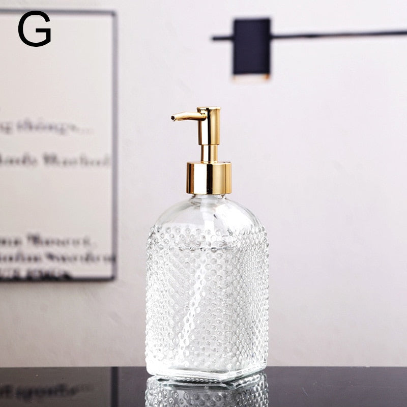 Textured Glass Pump Soap Dispenser, 400 mL – product image 12