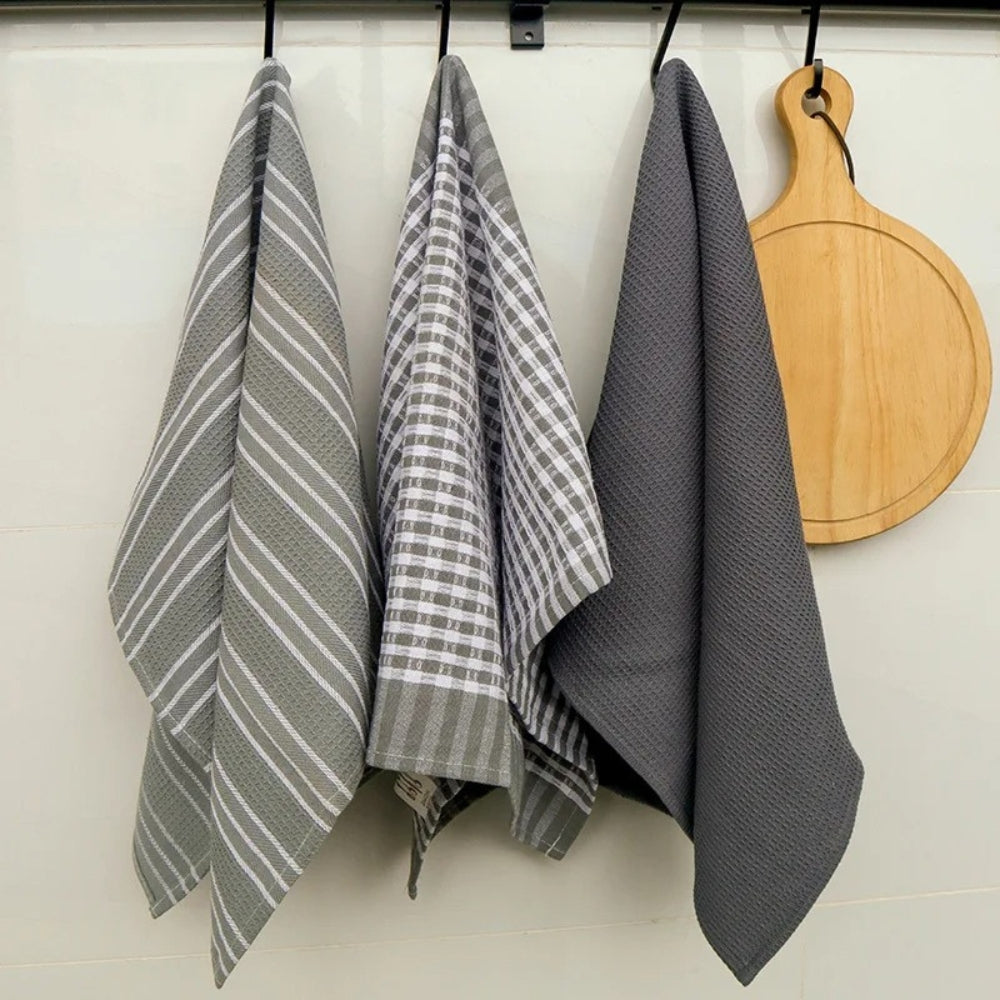 Kitchen Tea Towels, Set of 3 Absorbent Cleaning Cloths - product view 2