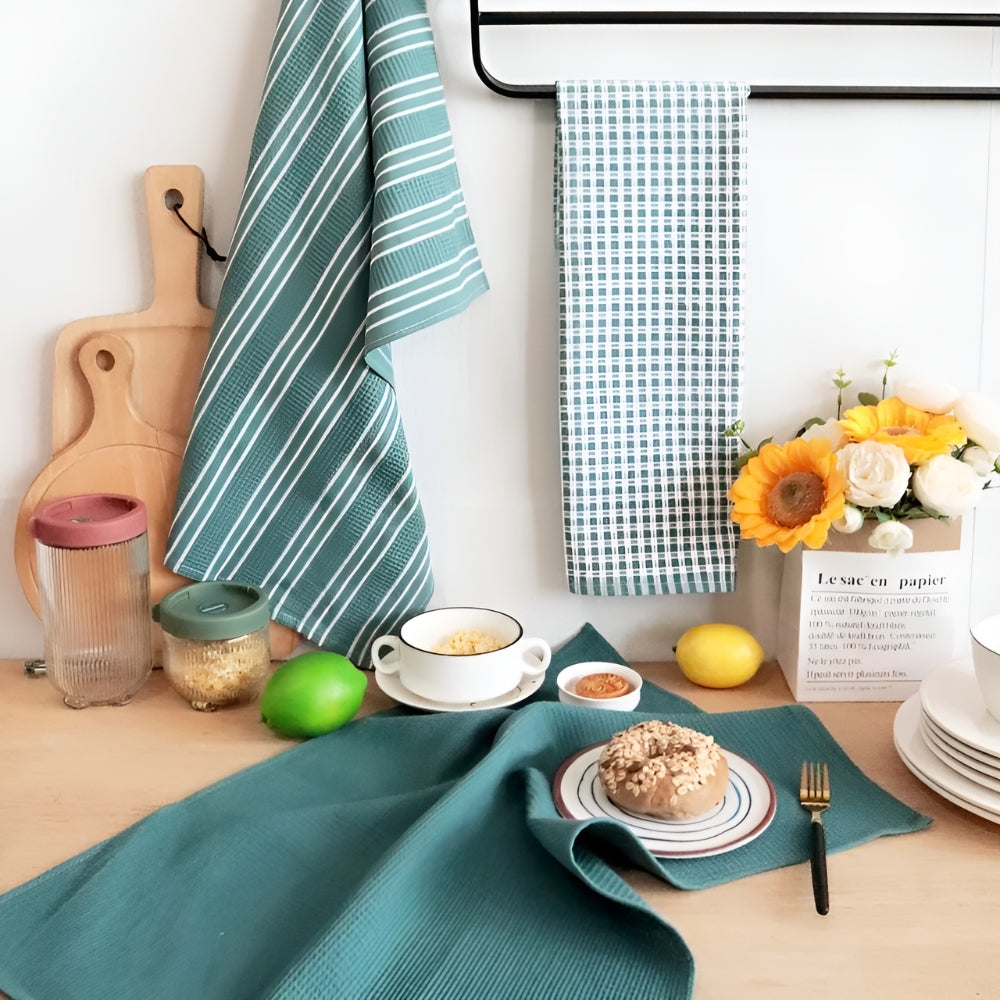 Kitchen Tea Towels, Set of 3 Absorbent Cleaning Cloths - product view 4