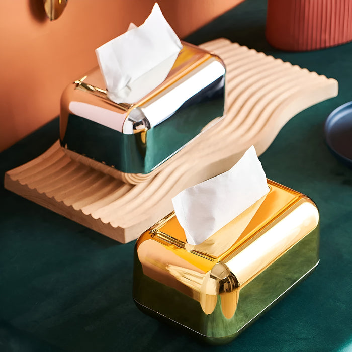 Metallic Finish Tissue Box Cover