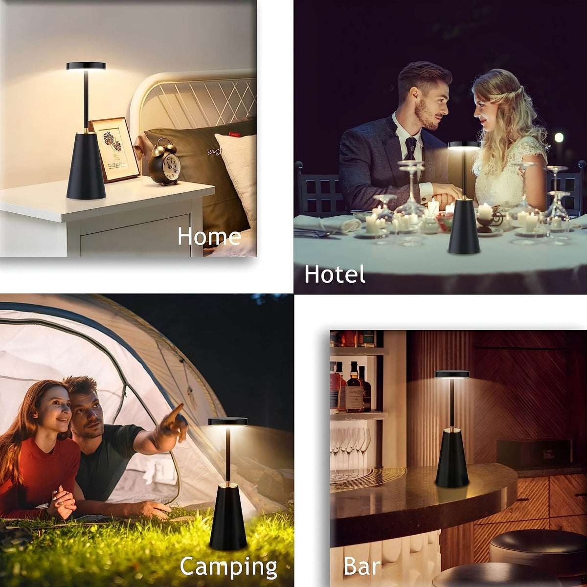 Slim Rechargeable Table Lamp, 3-Colour Touch-Dimmable LED Light - product view 4