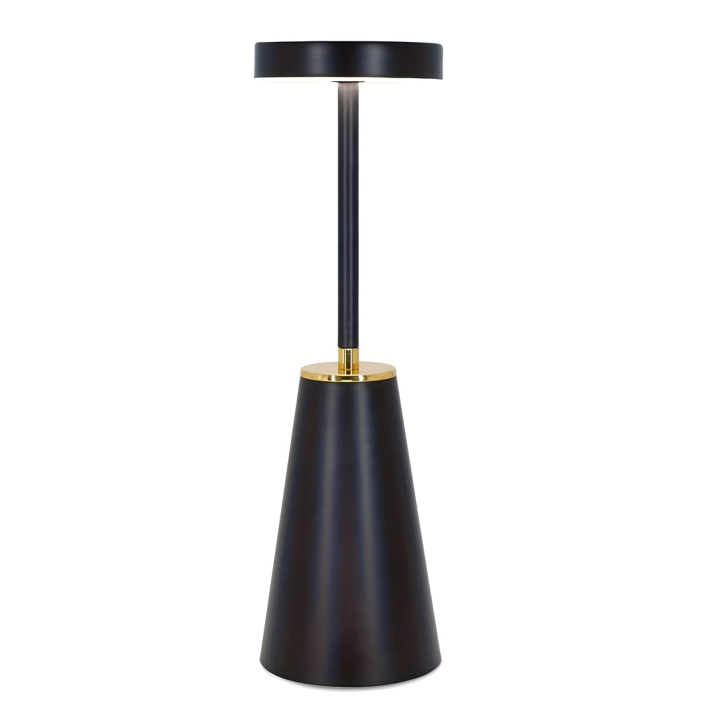 Slim Rechargeable Table Lamp, 3-Colour Touch-Dimmable LED Light - Black
