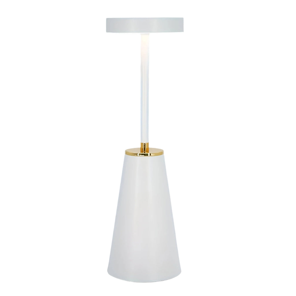 Slim Rechargeable Table Lamp, 3-Colour Touch-Dimmable LED Light - White