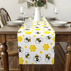 Bee and Honeycomb Linen Table Runner - product view 3