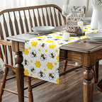 Bee and Honeycomb Linen Table Runner - product view 1