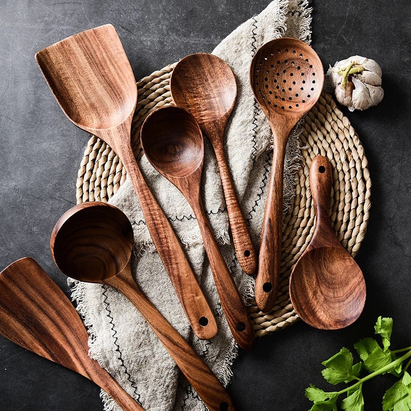 AcaciaLuxe – Versatile Kitchen Set with Natural Elegance