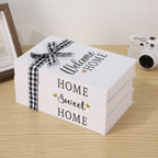 Decorative Book Stack, Rustic Wooden Shelf Ornament - product view 4