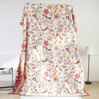 Jungle Floral Cotton Blanket, Reversible Woven Design - product view 5