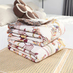 Jungle Floral Cotton Blanket, Reversible Woven Design - product view 3