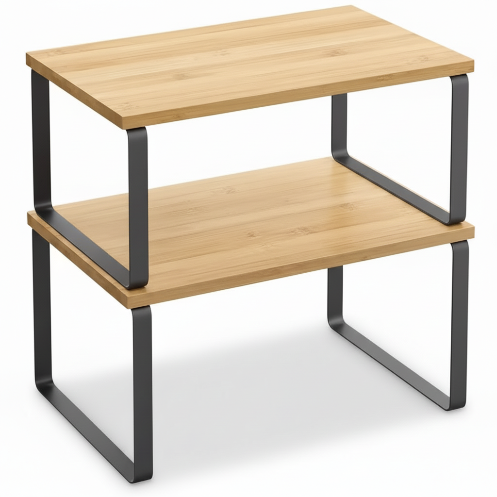 Shelf Organiser Stackable Metal Kitchen Cabinet Storage Racks