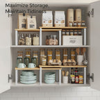 Shelf Organiser Stackable Metal Kitchen Cabinet Storage Racks