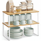 Shelf Organiser Stackable Metal Kitchen Cabinet Storage Racks